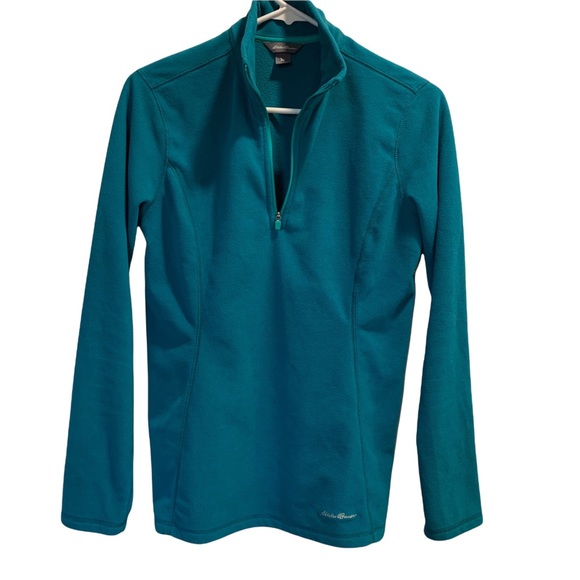 Eddie Bauer 1/4 Zip Long Sleeve Teal Fleece * Small - Picture 11 of 11